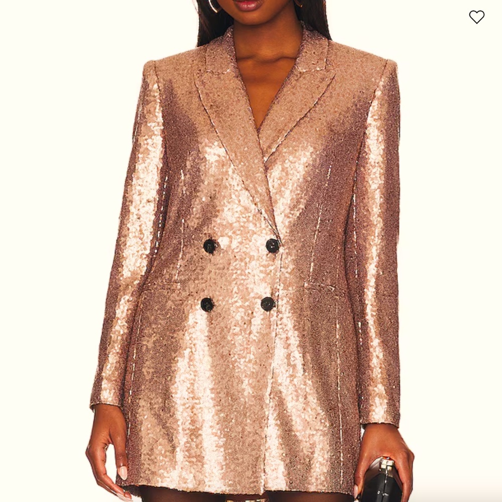 NWT BCBGMaxAzria Gold Sequin Eugenia Blazer